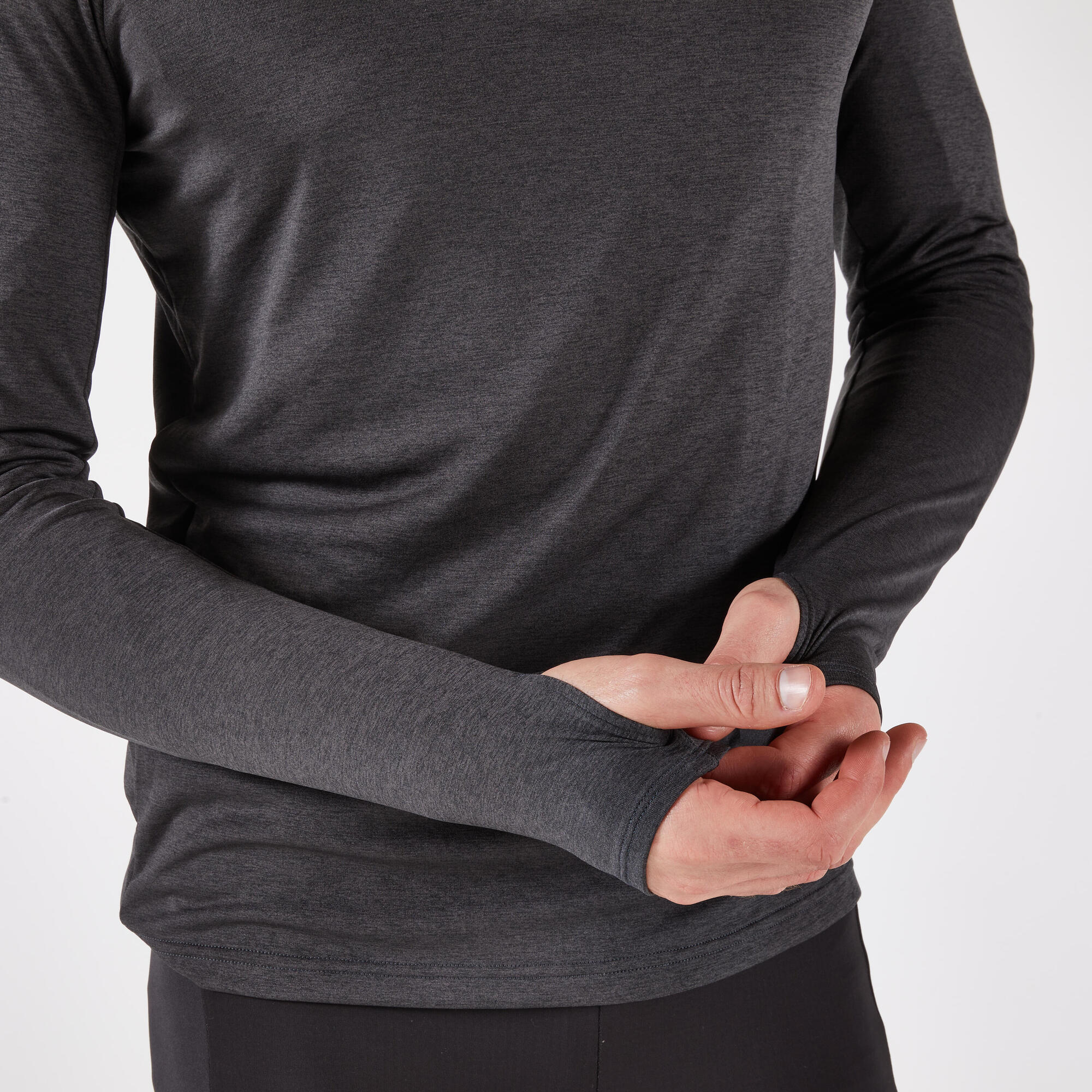 Kiprun Men's 100 Long-Sleeved Half-Zip Running T-shirt - Image 4